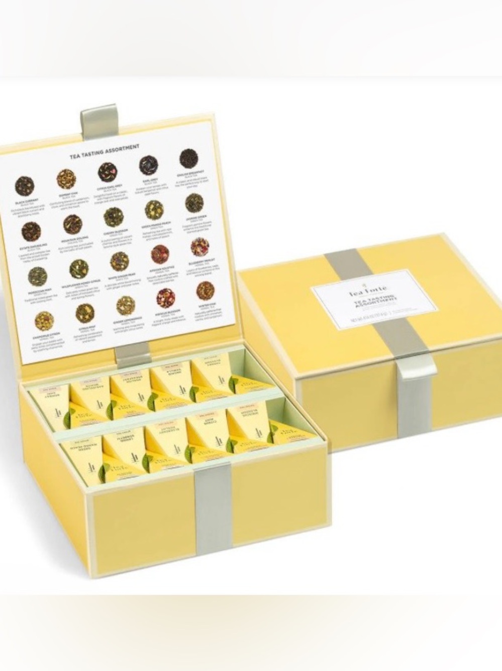 Tea Forté TEA TASTING ASSORTMENT TEA CHEST 40 Pyramid Tea Infusers New Gift Set